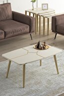 Coffee Table Cream Legs Gold