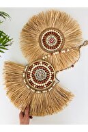 Brown wood beige natural wicker