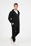 ست لباس ورزشی ژاکت زیپ مشکی یونیسکس-thumb