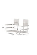 Teknotel Bathroom Organizer نگهدارنده شامپو حمام قفسه حمام 2 تکه قفسه حمام سفید St281h-thumb