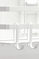 Teknotel Bathroom Organizer نگهدارنده شامپو حمام قفسه حمام 2 تکه قفسه حمام سفید St281h-thumb