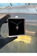 گردنبند نقره 925 عیار با رودیوم - نیزه پوزیدون-thumb