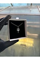 گردنبند نقره 925 عیار با رودیوم - نیزه پوزیدون-thumb