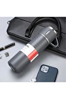 استیل ضد زنگ قمقمه خاکستری رنگ 3 شیشه 500 میلی لیتری قمقمه ست وکیوم قمقمه-thumb