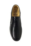 کفش مردانه کلاسیک زمستانی کلاسیک مشکی و راحت روزانه بدون بند زیره تخت چرم اصل ارتوپدی-thumb