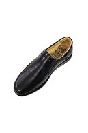 کفش مردانه کلاسیک زمستانی کلاسیک مشکی و راحت روزانه بدون بند زیره تخت چرم اصل ارتوپدی-thumb