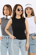 زنان بسته بندی 3 قطعه پنبه سیاه و سفید آنتراسیت آستین مسطح آستین مسطح-thumb