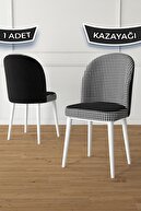 Metal, Chair Houndstooth Pattern Skeleton White
