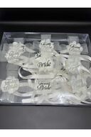 10 دستبند ساقدوش عروس برای مهمانی مجردی سفید نقره ای-thumb