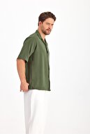 پیراهن تابستانی مردانه تنی لباس شل آستین کوتاه پیراهن مردانه Khaki-thumb