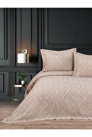 YGT Home Stil Jakarlı Çift Kişilik Yatak Örtüsü Takımı 3 Parça Bohem Bej | Pike Takımı - 3