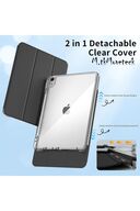 iPad Air 4/5/6 نسل iPad Air 11 M2/M3 محفظه شارژ قلم مغناطیسی حالت خواب هوشمند شفاف-thumb