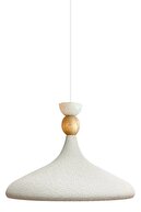 لامپ آویز تک لوستری کرم لایت بافت دار کلاه چوبی چراغ آویز اتاق نشیمن کافه آشپزخانه بوتیک چراغ روشنایی لوستر-thumb