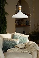 لامپ آویز تک لوستری کرم لایت بافت دار کلاه چوبی چراغ آویز اتاق نشیمن کافه آشپزخانه بوتیک چراغ روشنایی لوستر-thumb