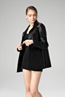 کت چرم اصل کلاسیک زنانه استلا مشکی-thumb