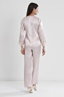Pierre Cardin Kadın Pembe Saten Dantelli Pijama Takımı  - 1160