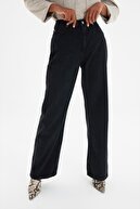 TRENDYOLMİLLA Siyah Yüksek Bel Wide Leg Jeans TWOAW21JE0099