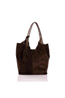 coffee suede genuine  leather