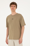 مردانه Comfort Fit یقه گرد تیشرت خاکی 50287083-VR027-thumb