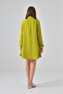 تونیک دکمه دار چوبی سبز روغنی-thumb