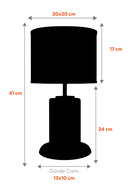 آباژور شیشه ای راه راه مشکی شفاف Monarch-thumb