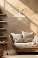 لامپ آویز تک لوستری کرم لایت بافت دار کلاه چوبی چراغ آویز اتاق نشیمن کافه آشپزخانه بوتیک چراغ روشنایی لوستر-thumb