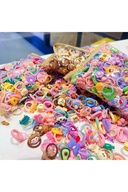 ست سگک های الاستیک دخترانه با دوام رنگارنگ ترکیبی مدل 60 - سگک های الاستیک بچه ناز-thumb