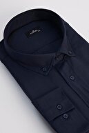 پیراهن یقه دکمه آبی آبی بزرگ شما بزرگ-thumb