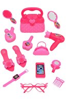 کیسه کارتلا رنگی صورتی با مجموعه فعالیت بازی آرایش Coiffeur Toy Beauty-thumb