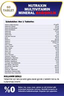 کمپلکس ایمنی مولتی ویتامین مینرال 60 Tbl - منیزیم، C، D، روی، آهن، B12، کولین، ید-thumb