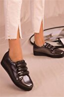 کفش های تخت و بدون لغزش ارتوپدی راحت روزانه سنگ پوست پلاتینیوم زنانه-thumb