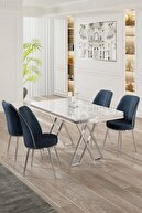 Table White Marble Pattern Chair Anthracite