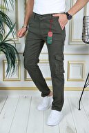 شلوار باری لایکرای خاکی مردانه شلوار شیک جیبی کماندو کارگو جیبی انعطاف پذیر گاباردین/بوم-thumb