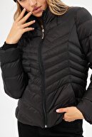 مانتو پف دار مشکی زنانه با یقه پر غاز-thumb