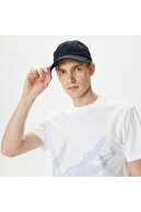 تیشرت مردانه منظم یقه گرد با چاپ سفید-thumb