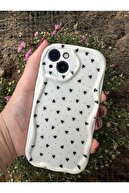 قاب جزئیات موج سه بعدی با طرح قلب کوچک با محافظ دوربین برای آیفون 13/14 سازگار-thumb