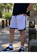 ورزش بسکتبال مردان سیاه و سفید شلوارک راه راه تناسب اندام ورزش دویدن برمودا-thumb