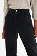 TRENDYOLMİLLA Siyah Yüksek Bel Wide Leg Jeans TWOAW21JE0099