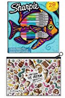 Sharpie Permanent Markör 28 Renk Balık Set + Boyanabilir Kalem Kutu Ice Cream