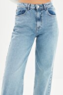 TRENDYOLMİLLA Mavi Yüksek Bel Wide Leg Jeans TWOAW22JE0471