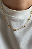 لکه های گردنبند استیل طلا-thumb