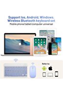 سازگار با همه دستگاه ها صفحه کلید بلوتوث بی سیم و ماوس تنظیم رایانه لوحی iPad Galaxy Honor Redmi-thumb