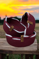 Burgundy ecru