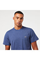 تی شرت مردانه معمولی فیت یقه گرد آبی سرمه ای-thumb