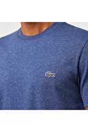 تی شرت مردانه معمولی فیت یقه گرد آبی سرمه ای-thumb