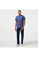 تی شرت مردانه معمولی فیت یقه گرد آبی سرمه ای-thumb