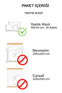 100٪ پنبه، 4 روکش بالش، روکش بالش، ضد آب / مایع، (50 × 70 سانتی متر)-thumb