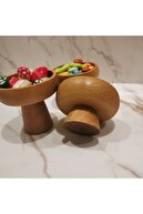 3 مجموعه Lü 9 سانتی متر ارائه چوبی کوکی ارائه قهوه دکوراسیون شمع آبی-thumb