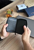 La'graccio Paris Lancoves Zippered Men's Zippred Leather Leather Cooled Wallet Clack-thumb