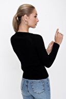 ژاکت بافتنی نازک بنددار زنانه یقه گرد 22wk201-thumb